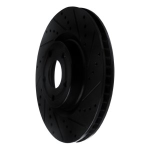 Ford Bronco Sport Brake Rotor (1) - Front Right - R1 Concepts - Drilled & Slotted - Black - `20-`25